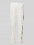 Marc Cain Regular Fit Leinenhose mit elastischem Bund in Offwhite, Grö...