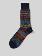 Burlington Socken aus Schurwoll-Mix Modell 'Country Fair Isle' in Dunk...