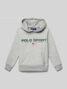 Polo Sport Regular Fit Hoodie mit Baumwolle in Mittelgrau Melange, Grö...