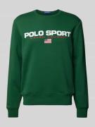 Polo Sport Sweatshirt mit Label-Stitching in Gruen, Größe L