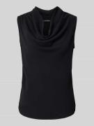 comma Tanktop mit Wasserfall-Ausschnitt in Black, Größe 38