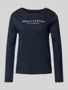 MARC O POLO Longsleeve mit Label-Print in Dunkelblau, Größe L