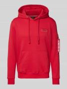 Alpha Industries Hoodie mit Kapuze in Rot, Größe L