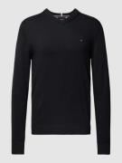 Tommy Hilfiger Strickpullover mit V-Ausschnitt Modell 'PIMA' in Black,...