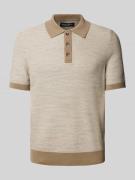 MARC O POLO Regular Fit Poloshirt mit gerippten Abschlüssen in Beige, ...