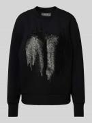 MOS MOSH Sweatshirt mit Paillettenbesatz Modell 'Dakota' in Black, Grö...