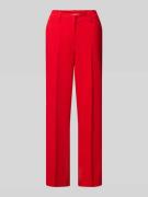 Milano Italy Straight Leg Stoffhose mit fixierten Bundfalten in Rot, G...