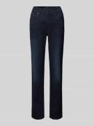 MAC Slim Fit Jeans mit Label-Patch Modell 'Melanie' in Dunkelblau, Grö...