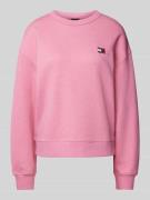 Tommy Jeans Sweatshirt mit gerippten Abschlüssen in Pink, Größe L