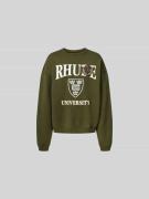 RHUDE Sweatshirt mit gerippten Abschlüssen in Oliv, Größe L