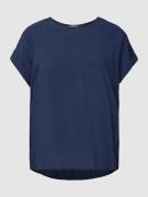 Montego Blusenshirt aus reiner Viskose mit Kellerfalte in Dunkelblau, ...