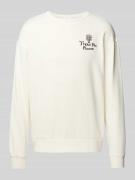 Knowledge Cotton Apparel Sweatshirt mit Label-Stitching in Offwhite, G...