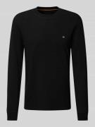 Christian Berg Men Longsleeve mit Label-Stitching in Black, Größe 3XL