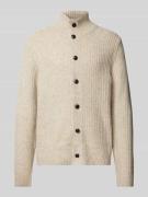 Jack & Jones Premium Strickjacke mit Stehkragen Modell 'HOWELL' in Off...