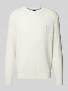 Christian Berg Men Strickpullover mit Logo-Stitching in Offwhite, Größ...