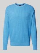 Christian Berg Men Strickpullover mit Logo-Stitching in Blau Melange, ...