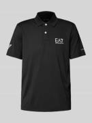 EA7 Emporio Armani Slim Fit Poloshirt mit Label-Print in Black, Größe ...