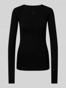 Karo Kauer Longsleeve mit Label-Stitching in Black, Größe M