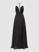 Luxuar Abendkleid mit Strasssteinbesatz in Black, Größe 44