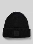 Pieces Beanie mit Umschlag und Patch Modell 'PYRON' in Black, Größe 1