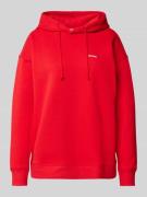 Jake*s Casual Oversized Hoodie mit Statement-Print in Rot, Größe L