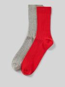 Jake*s Casual Socken mit geripptem Abschluss in Rot, Größe 35-38