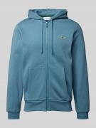 Lacoste Sweatjacke mit Reißverschluss in Rauchblau, Größe L