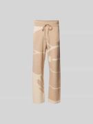 ISNURH Stoffhose mit elastischem Bund in Beige, Größe L