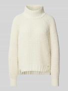 monari Strickpullover mit Stehkragen Modell 'Chenille' in Offwhite, Gr...