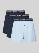 BOSS Boxershorts mit elastischem Label-Bund im 3er-Pack in Dunkelblau,...