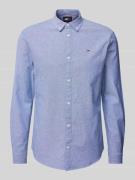 Tommy Jeans Slim Fit Freizeithemd mit Knopfleiste in Marine Melange, G...