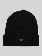 Jack & Jones Beanie mit Label-Patch Modell 'DNA' in Black, Größe 1