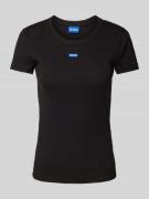 Hugo Blue T-Shirt mit Label-Detail in Black, Größe L