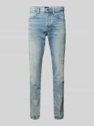 BOSS Orange Slim Fit Jeans mit Label-Detail Modell 'ONYX' in Hellblau,...