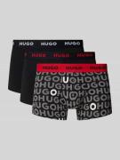 HUGO Trunks mit elastischem Label-Bund im 3er-Pack in Black, Größe M