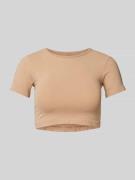 ORGANIC BASICS Cropped T-Shirt mit Rundhalsausschnitt in Beige, Größe ...