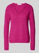 Christian Berg Woman Strickpullover mit V-Ausschnitt in Fuchsia, Größe...