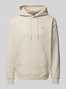 Tommy Jeans Regular Fit Hoodie mit Logo-Stitching in Beige, Größe L