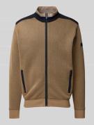 bugatti Sweatjacke mit Reißverschluss in Taupe, Größe L