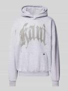 KARL KANI Hoodie mit Label-Print in Hellgrau Melange, Größe L