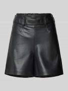 Zero Relaxed Fit Bermudas in Leder-Optik in Black, Größe 34