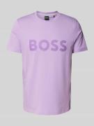 BOSS Green T-Shirt mit Label-Print in Flieder, Größe L