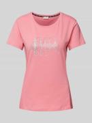 LIU JO SPORT T-Shirt mit Strasssteinbesatz in Pink, Größe L