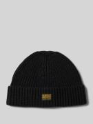 G-Star Raw Beanie aus Viskose-Mix mit Label-Patch in Black, Größe 1