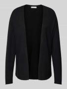 Street One Cardigan mit gerippten Abschlüssen in BLACK, Größe 34