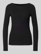 OPUS Longsleeve mit U-Boot-Ausschnitt Modell 'Sovke' in Black, Größe 3...