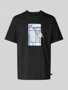 ADIDAS SPORTSWEAR T-Shirt mit Motiv-Print Modell 'LENS' in Black, Größ...