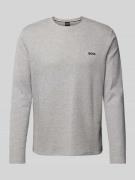 BOSS Longsleeve mit Label-Stitching Modell 'WAFFLE' in Mittelgrau, Grö...