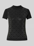 Guess T-Shirt mit Stehkragen in Black, Größe M