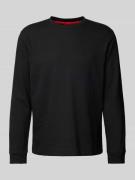 HUGO Longsleeve mit gerippten Abschlüssen Modell 'Austin' in Black, Gr...